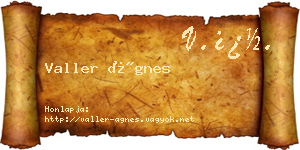 Valler Ágnes névjegykártya