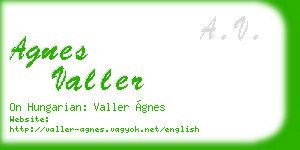 agnes valler business card